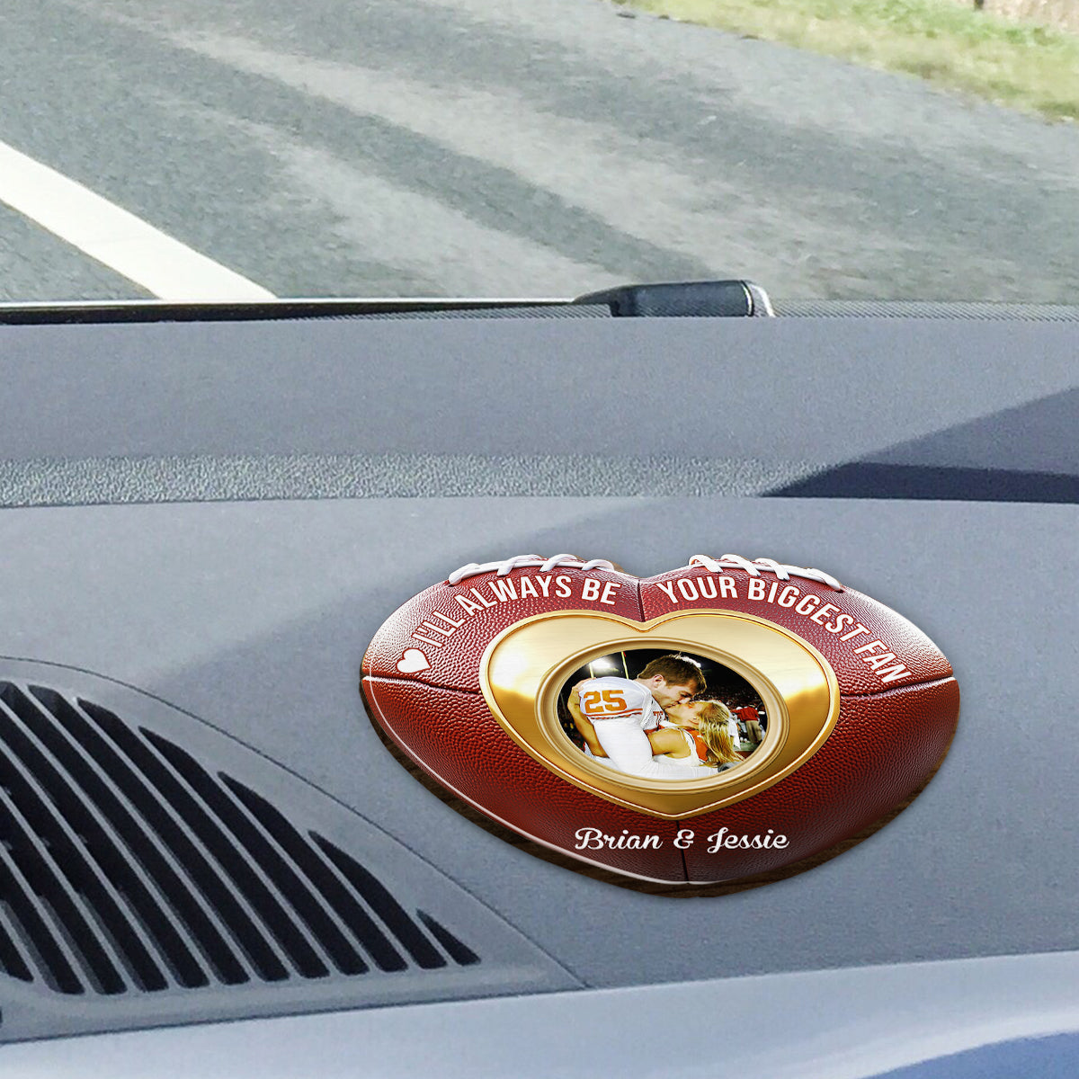 Your Biggest Fan - Personalized Football Shaped Car Visor Clip