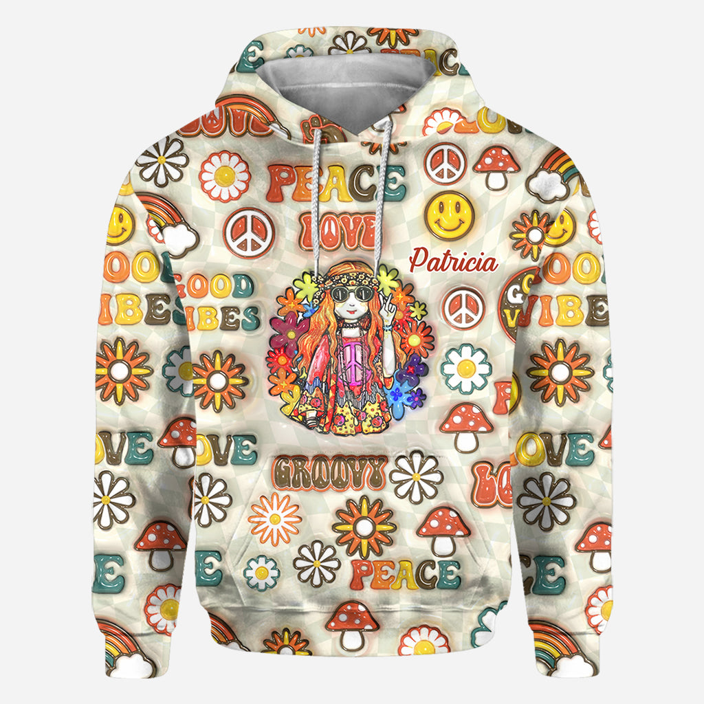 Hippie Soul Retro Multi Style - Personalized Hippie All Over Shirt