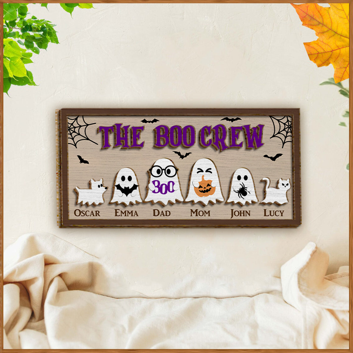 The Boo Crew - Personalized Family 2 Layered Wood Sign / Wood Plaque