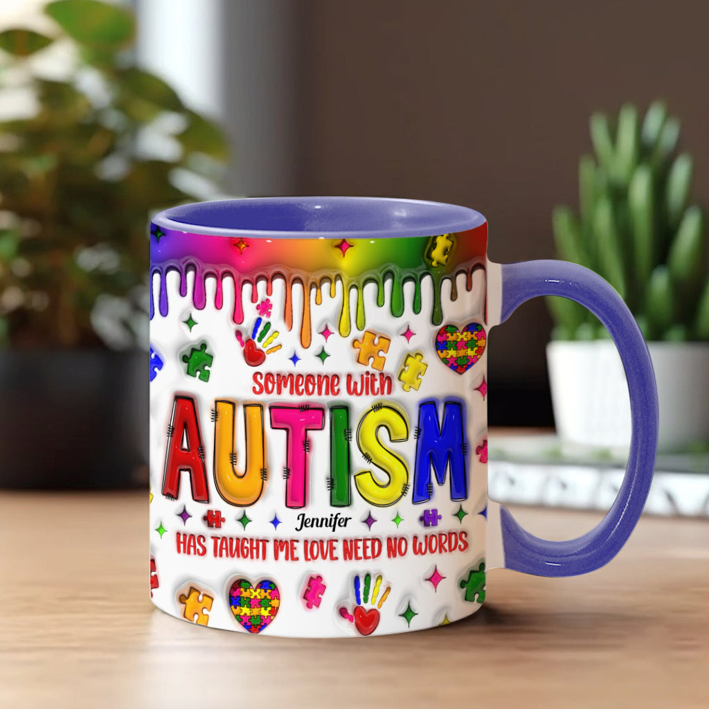 Love Need No Words - Personalized Autism Awareness Accent Mug