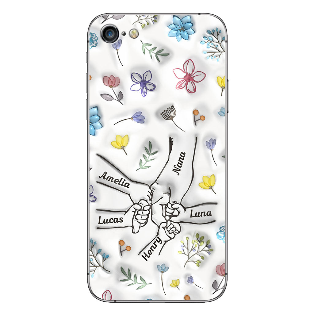 Holding Hands Grandma Mom Nana - Personalized Grandma Phone Case