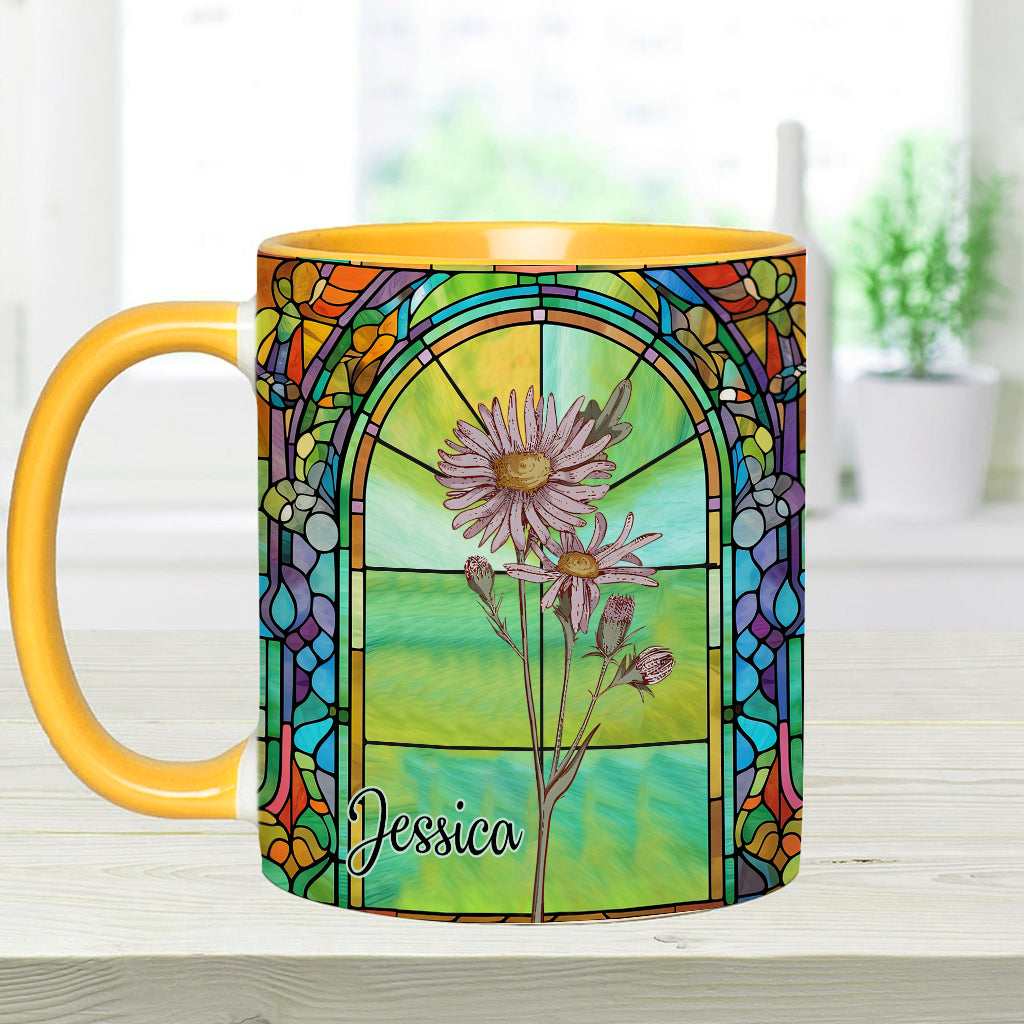 Be Your Own Kind Of Beautiful Birth Month Flower - Personalized Accent Mug
