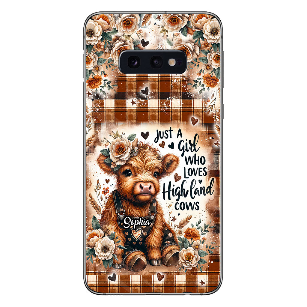 Jut A Girl Who Loves Highland Cow - Personalized Phone Case