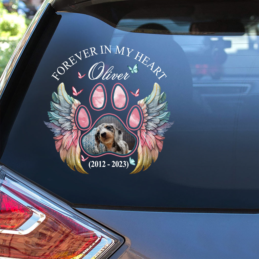 Forever In My Heart - Personalized Dog Decal Die Cut