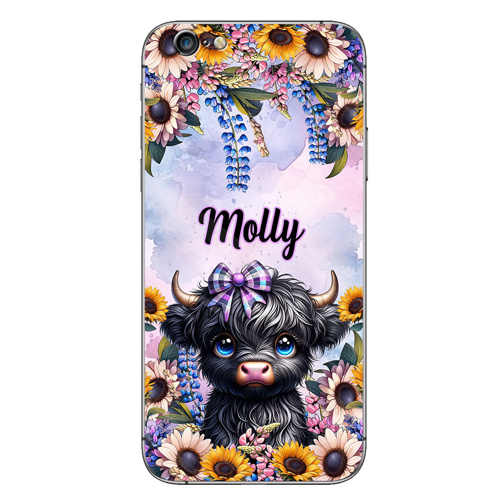 Cute Little Highland Cow - Personalized Phone Case
