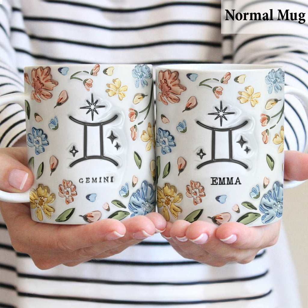 Floral Zodiac Sign - Personalized Horoscope Mug