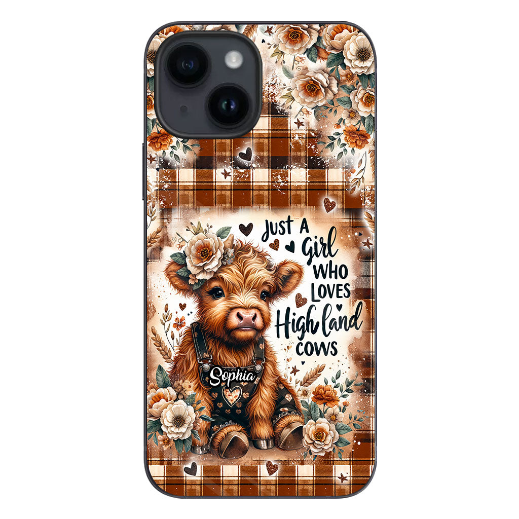 Jut A Girl Who Loves Highland Cow - Personalized Phone Case