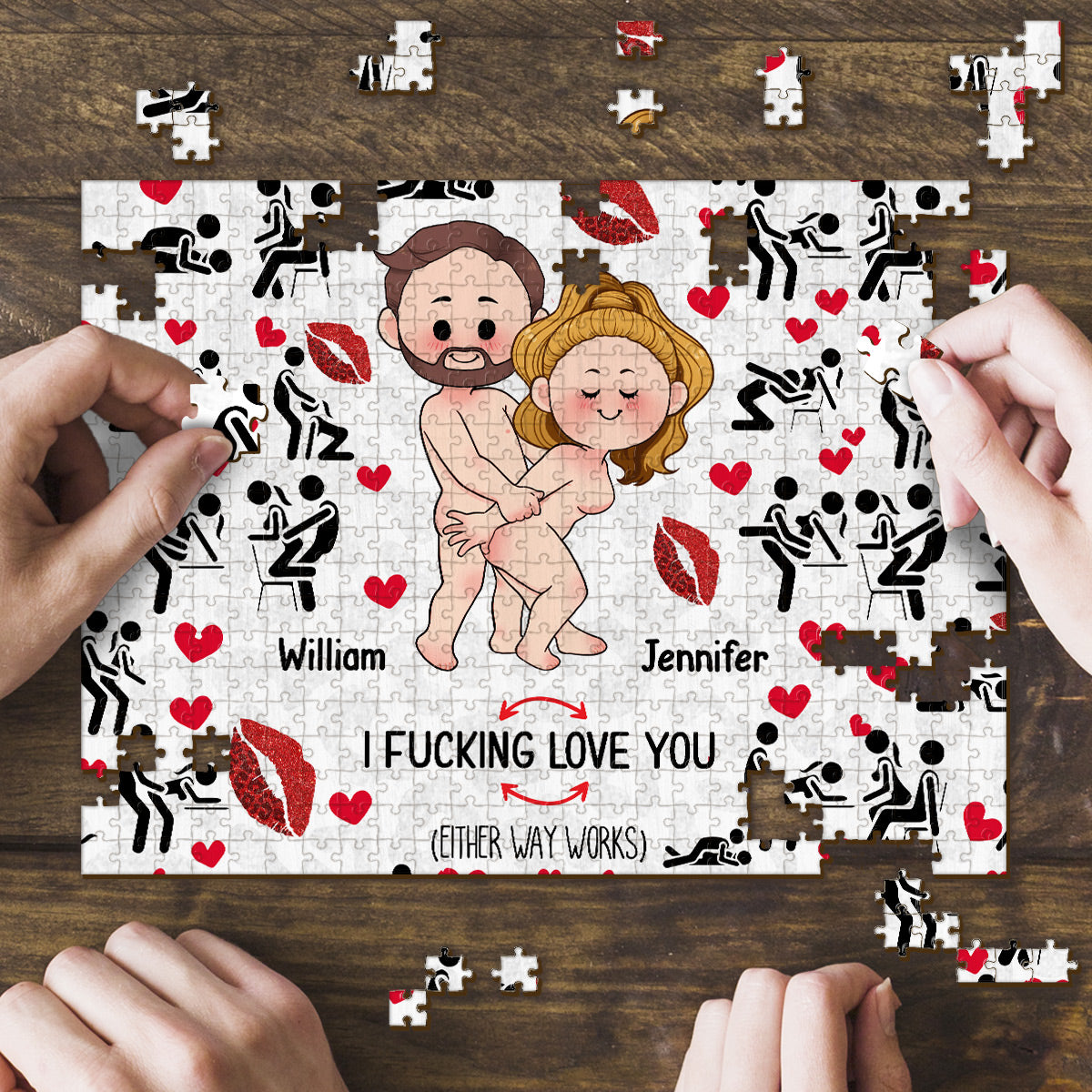 I Love You - Personalized Couple Jigsaw Puzzle