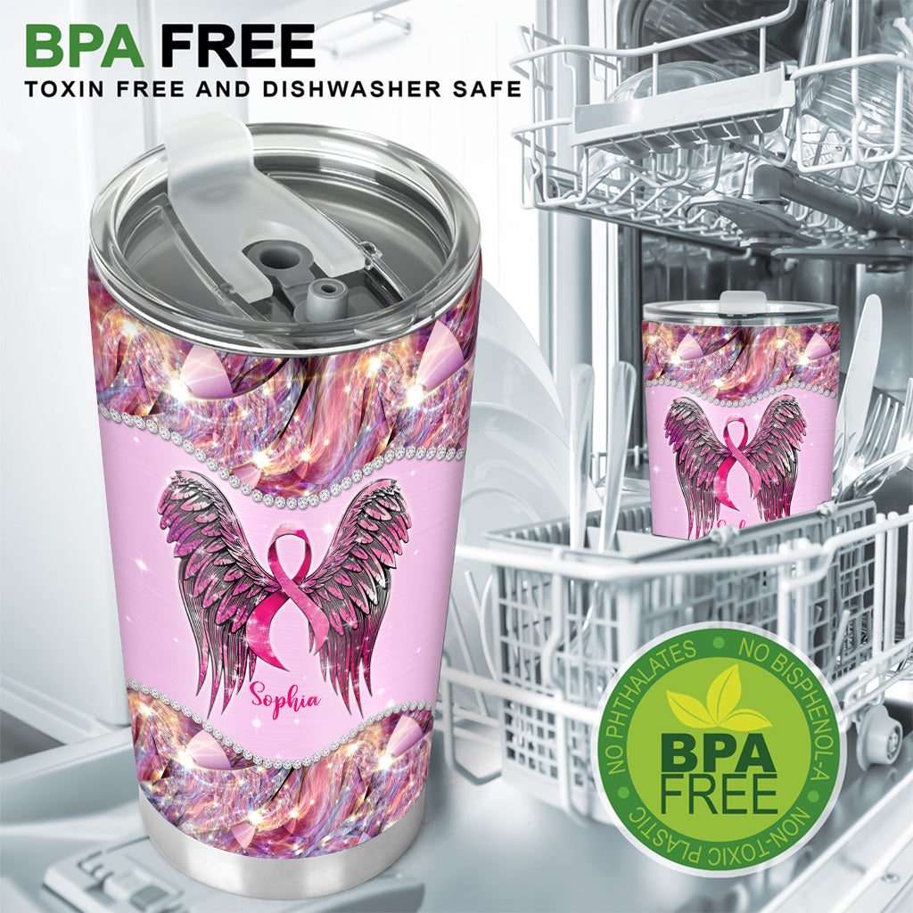 Spread The Hope Find The Cure - Personalized Breast Cancer Awareness Tumbler