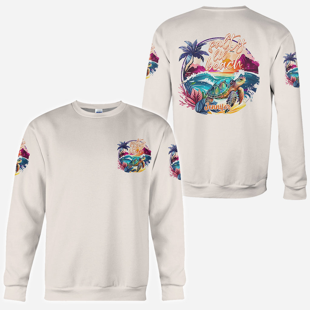 Salty Lil' Beach - Personalized Turtle All Over Shirt