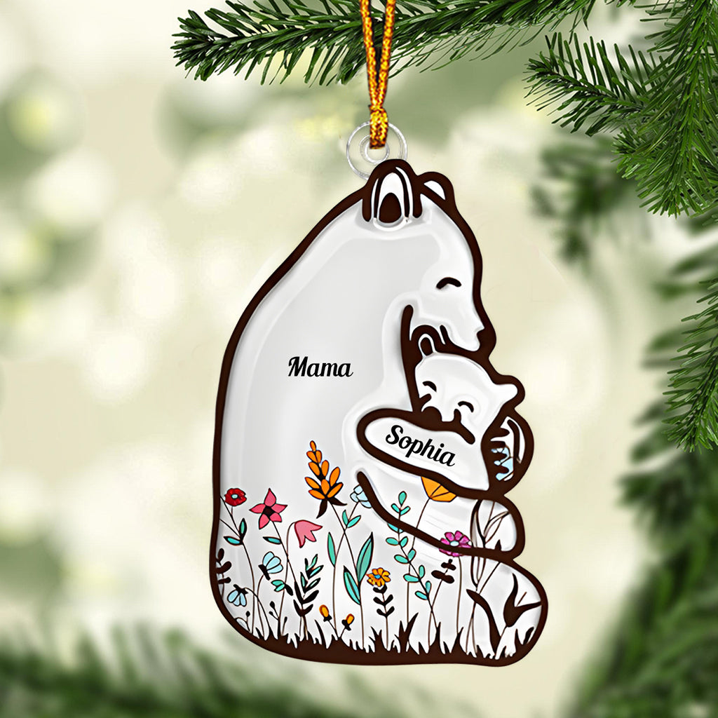 Mama Bear - Personalized Mother Custom Shaped Ornament