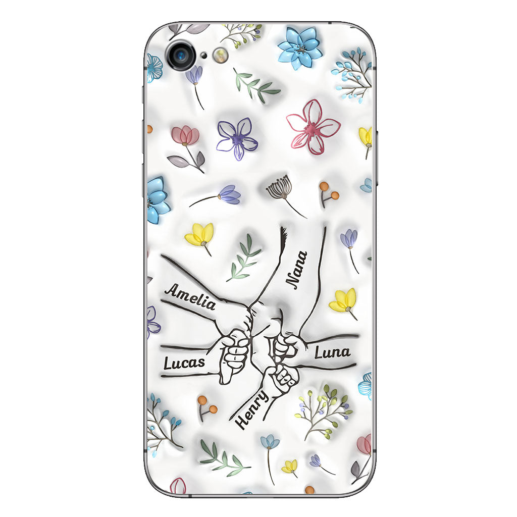 Holding Hands Grandma Mom Nana - Personalized Grandma Phone Case