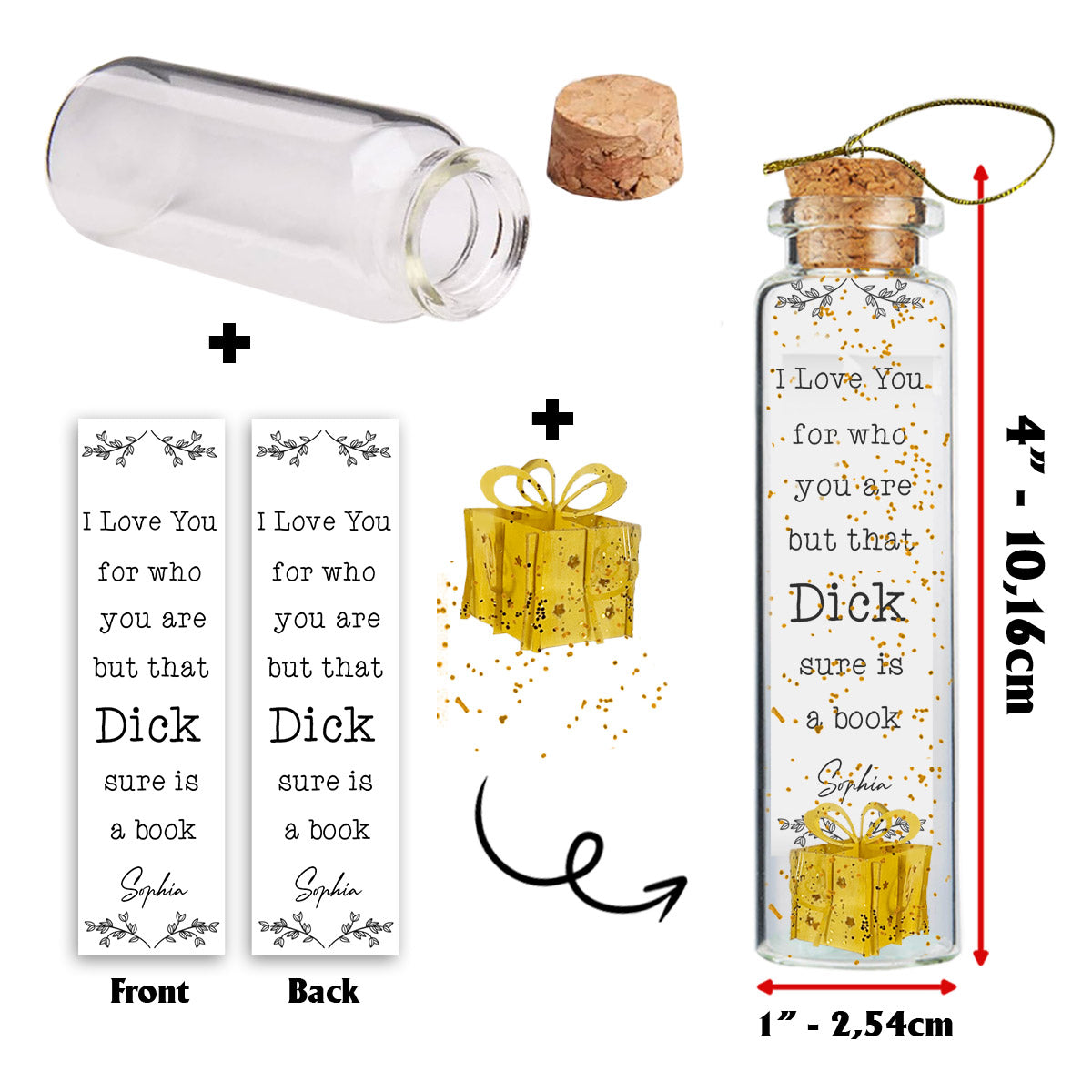 I Love You For Who You Are - Personalized Couple Mini Bottle Ornament