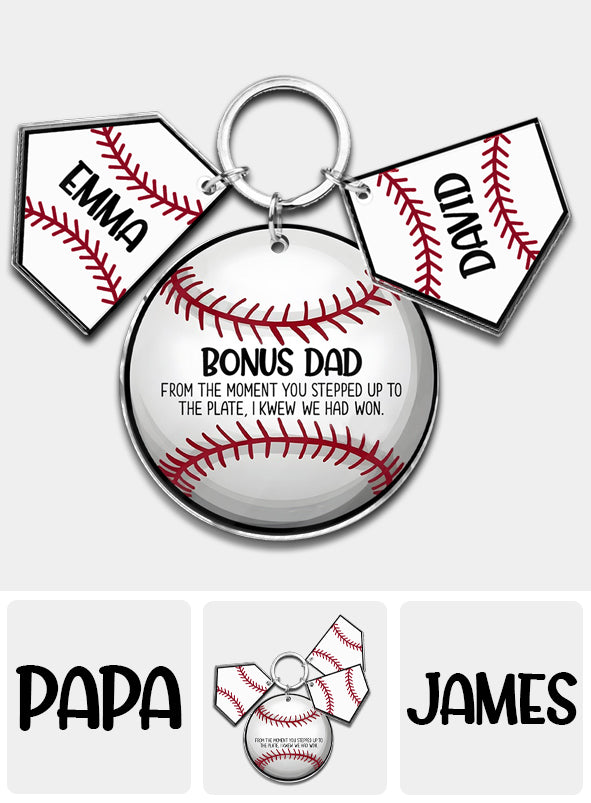 Bonus Dad - Personalized Father Keychain with Charms