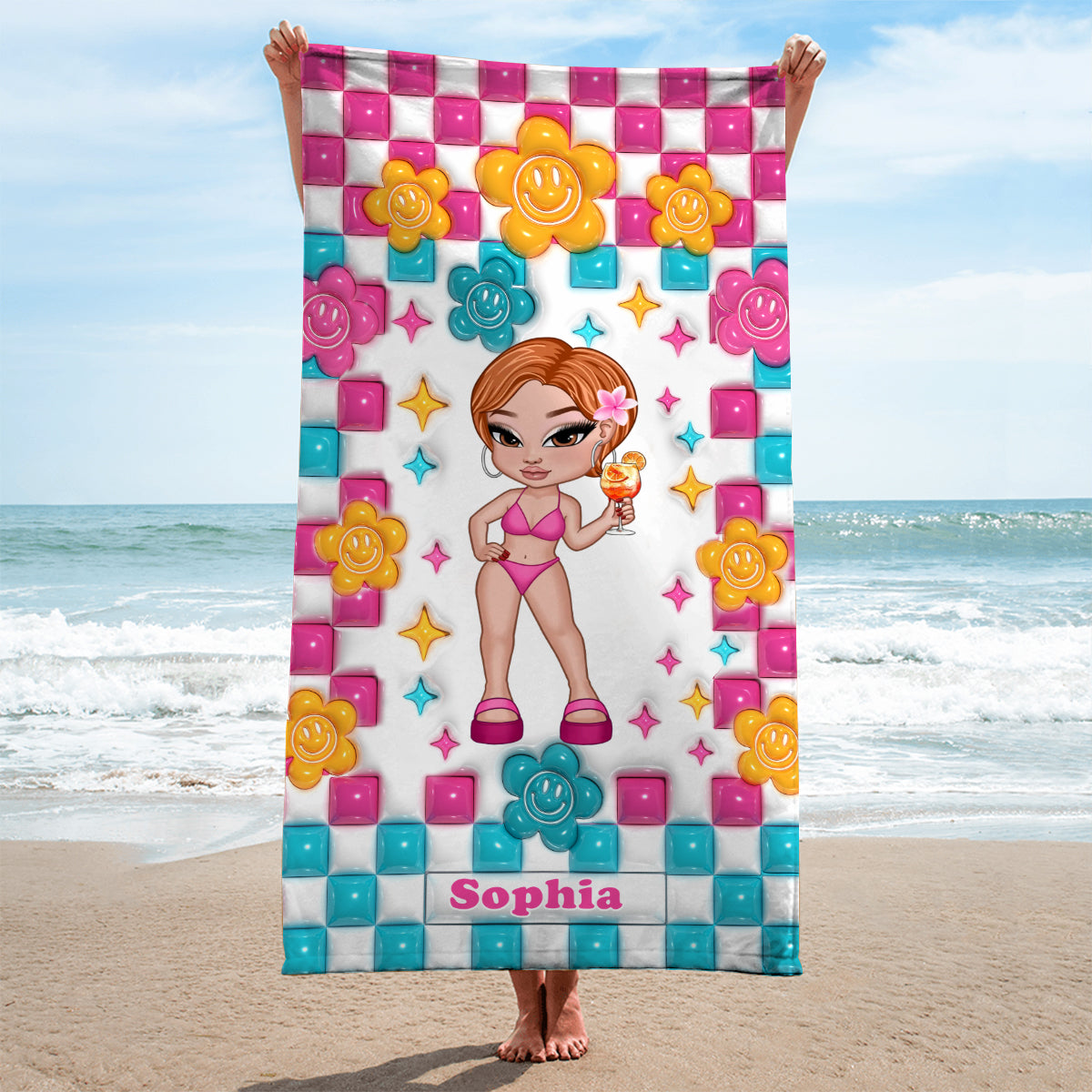 Bestie Forever - Personalized Bestie Beach Towel