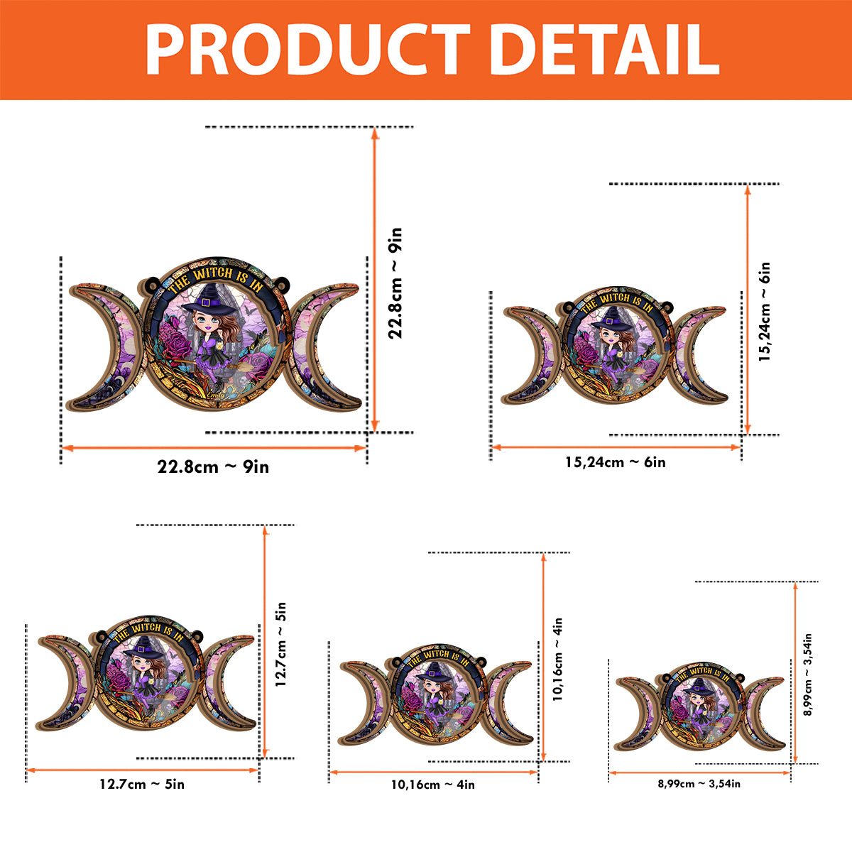 The Witch Is In - Personalized Witch 2 Layered Window Hanging Suncatcher