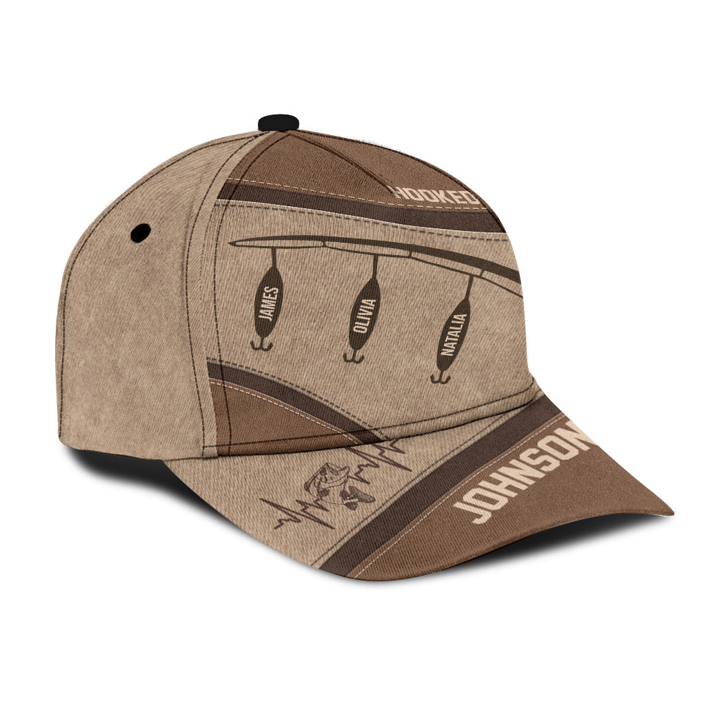Hooked On Dad - Personalized Father Classic Cap