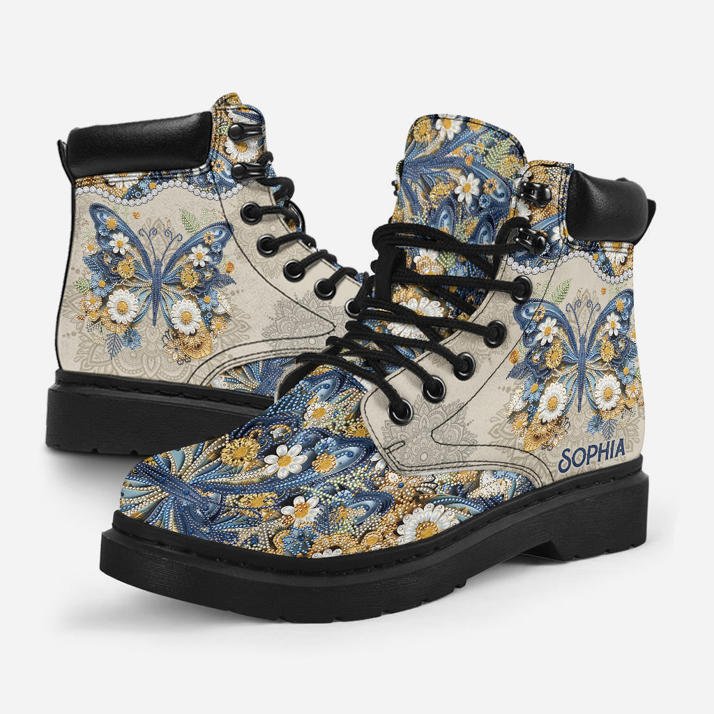 Beautiful Butterfly - Personalized Butterfly All Season Boots