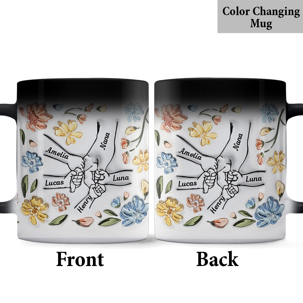 Mom's Love Hands Holding - Personalized Mother Mug