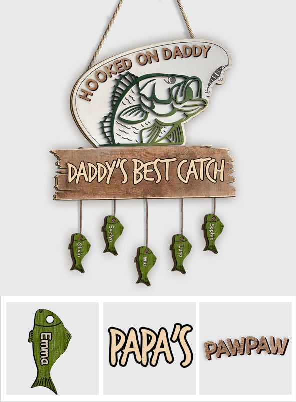 Daddy's Best Catch - Personalized Father Pallet Wood Sign