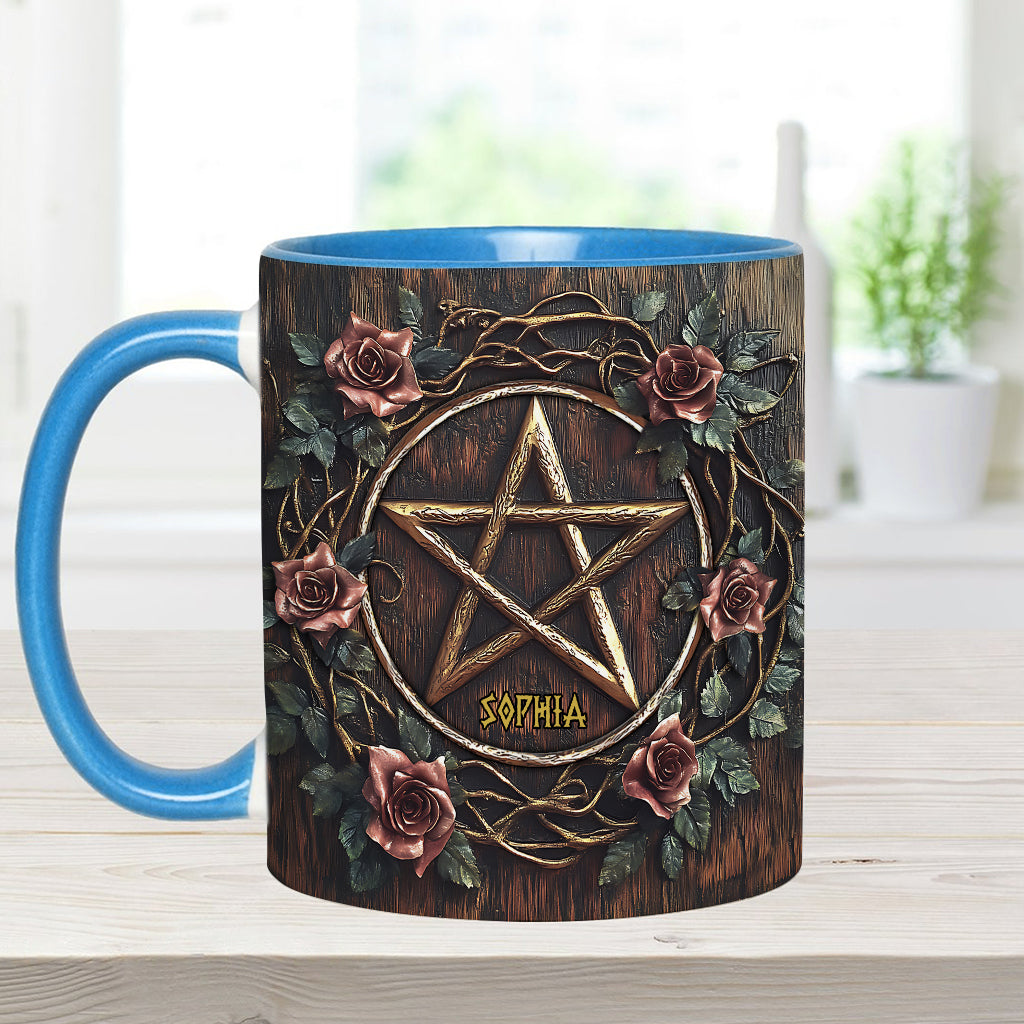 Beautiful Pentagram - Personalized Witch Accent Mug