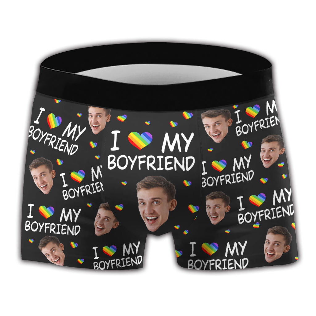 I Love My Boyfriend - Personalized LGBT Support Men’s Boxer Briefs