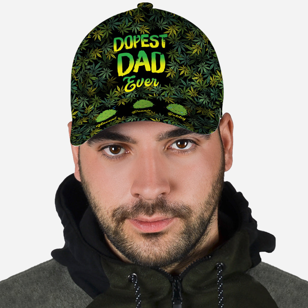 Dopest Dad Ever - Personalized Weed Classic Cap