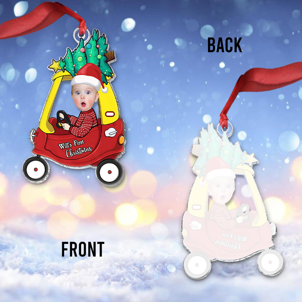 Baby's First Christmas - Personalized Newborn Transparent Ornament