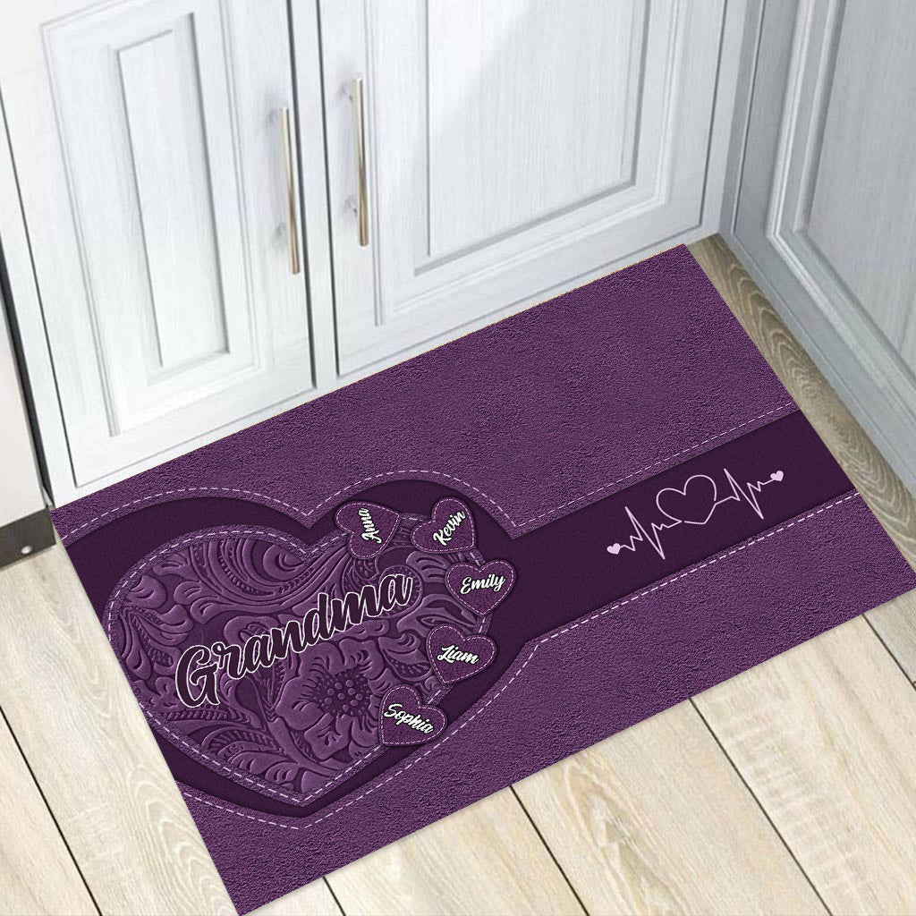 Grandma's Hearts - Personalized Grandma Doormat