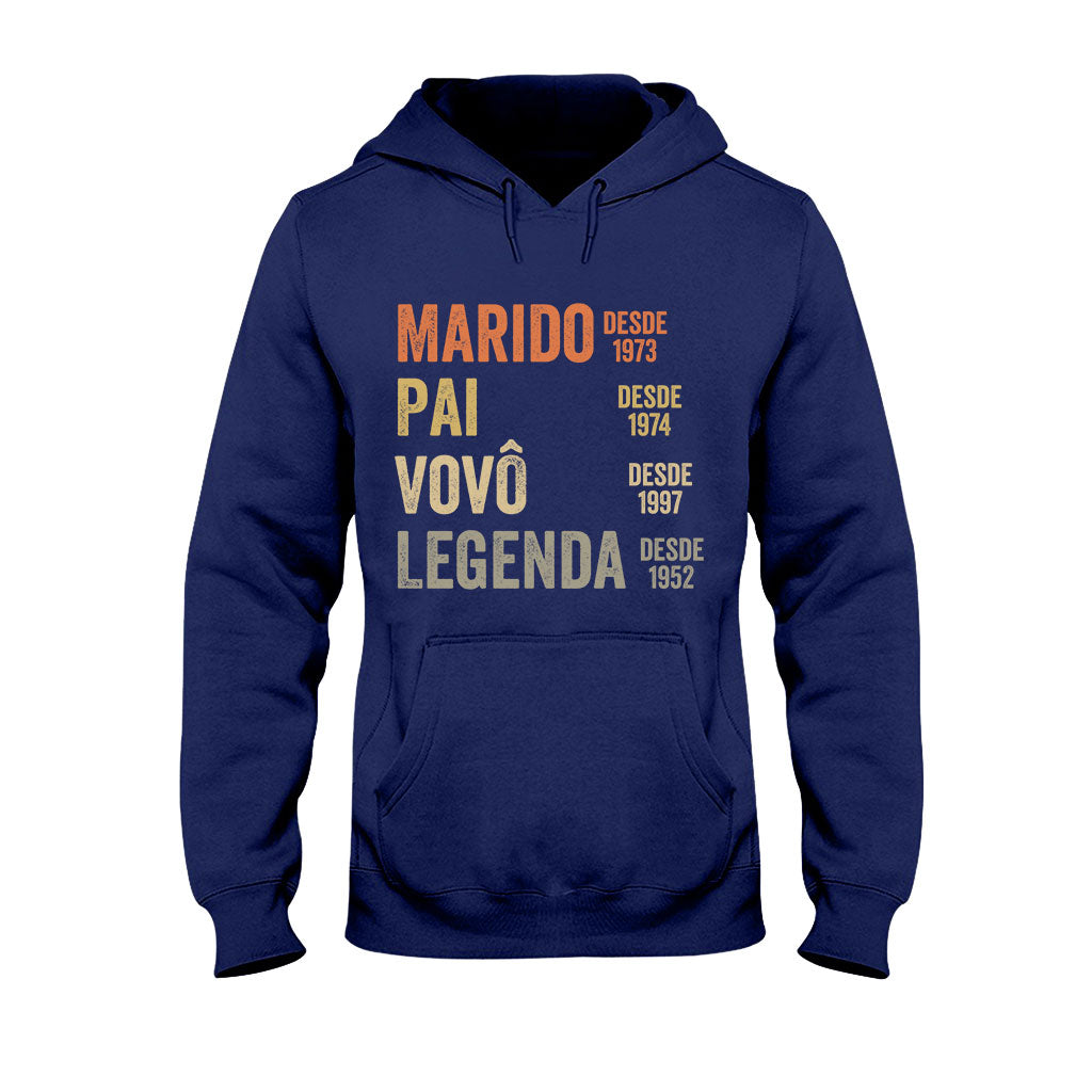 Marido Pai Vovô Legenda Desde - Personalized Grandpa T-shirt And Hoodie