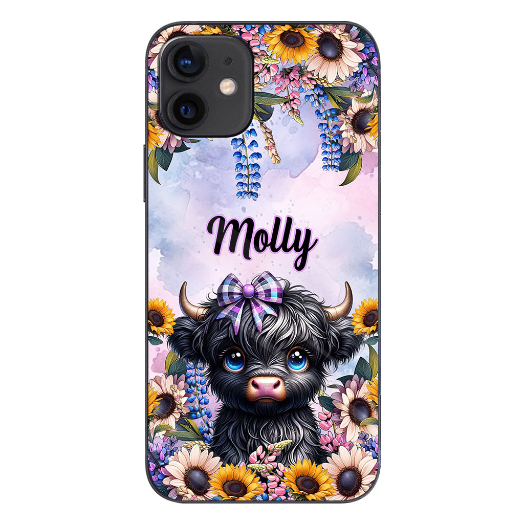 Cute Little Highland Cow - Personalized Phone Case