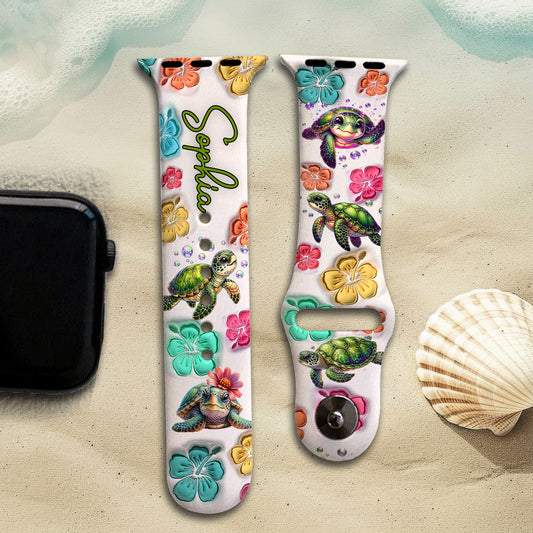 Summer Vibes Turle Lovers - Personalized Turtle Apple Watch Band