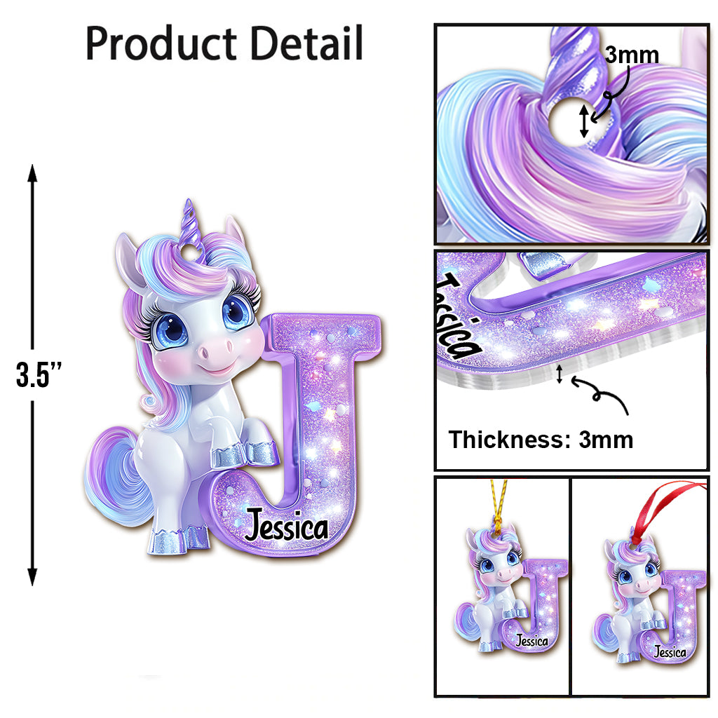 Cartoon Unicorns - Personalized Kid Ornament