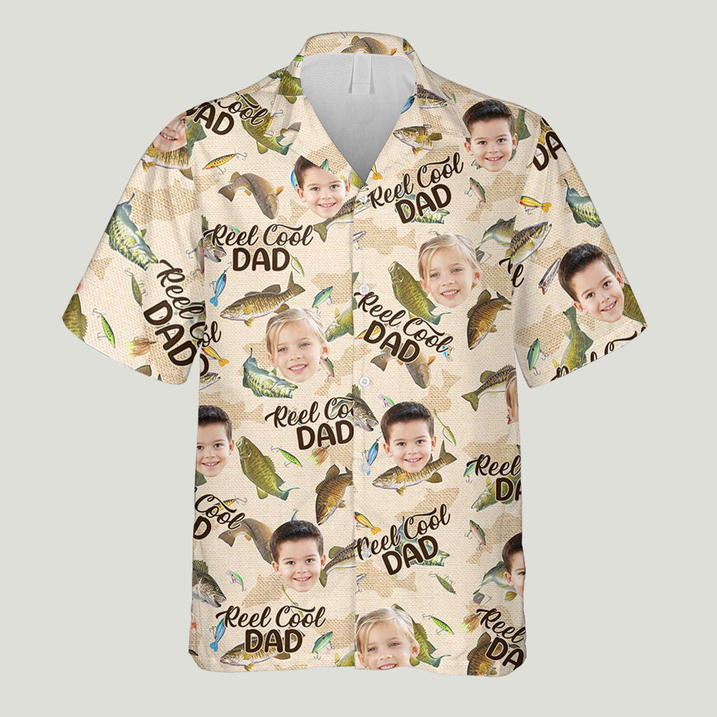 Reel Cool Dad - Personalized Fishing Hawaiian Shirt