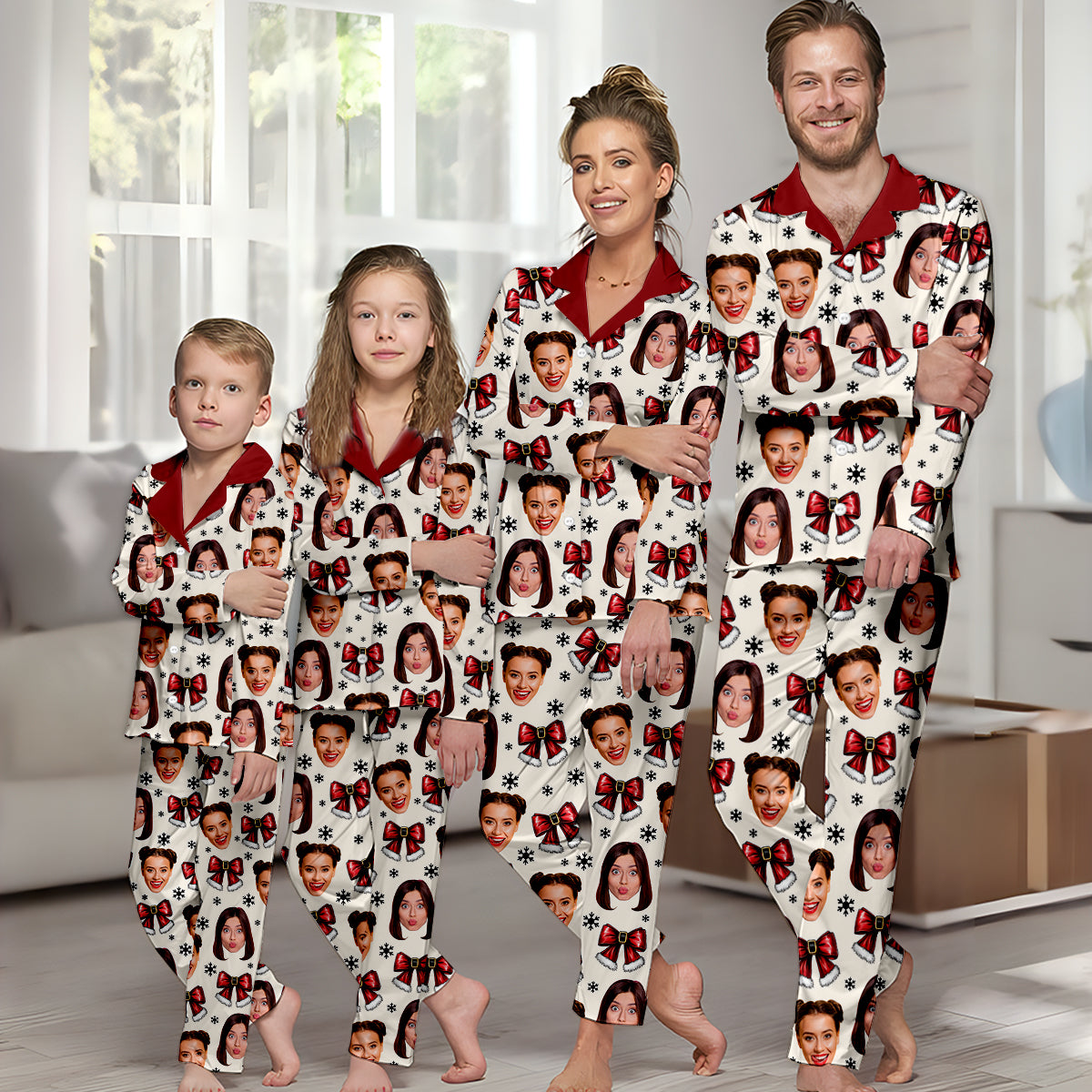 Coquette Besties Christmas - Personalized Bestie Button Down Pajamas