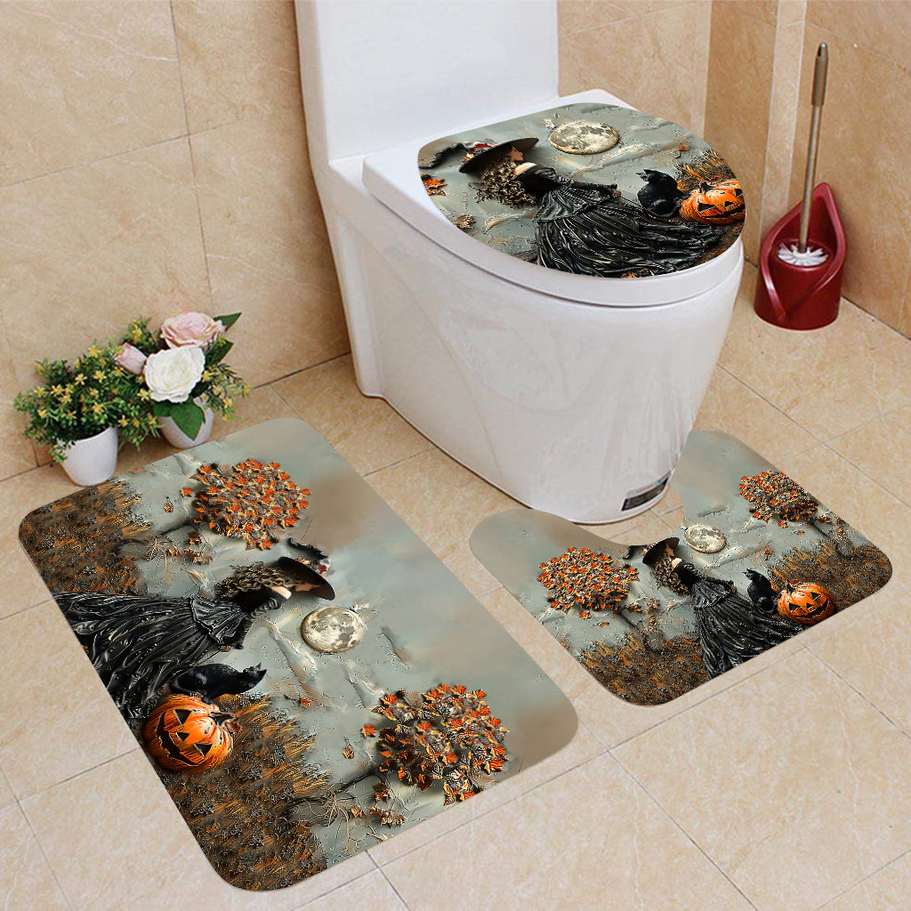 Beautiful Witch Witch Bathroom Curtain & Mats Set