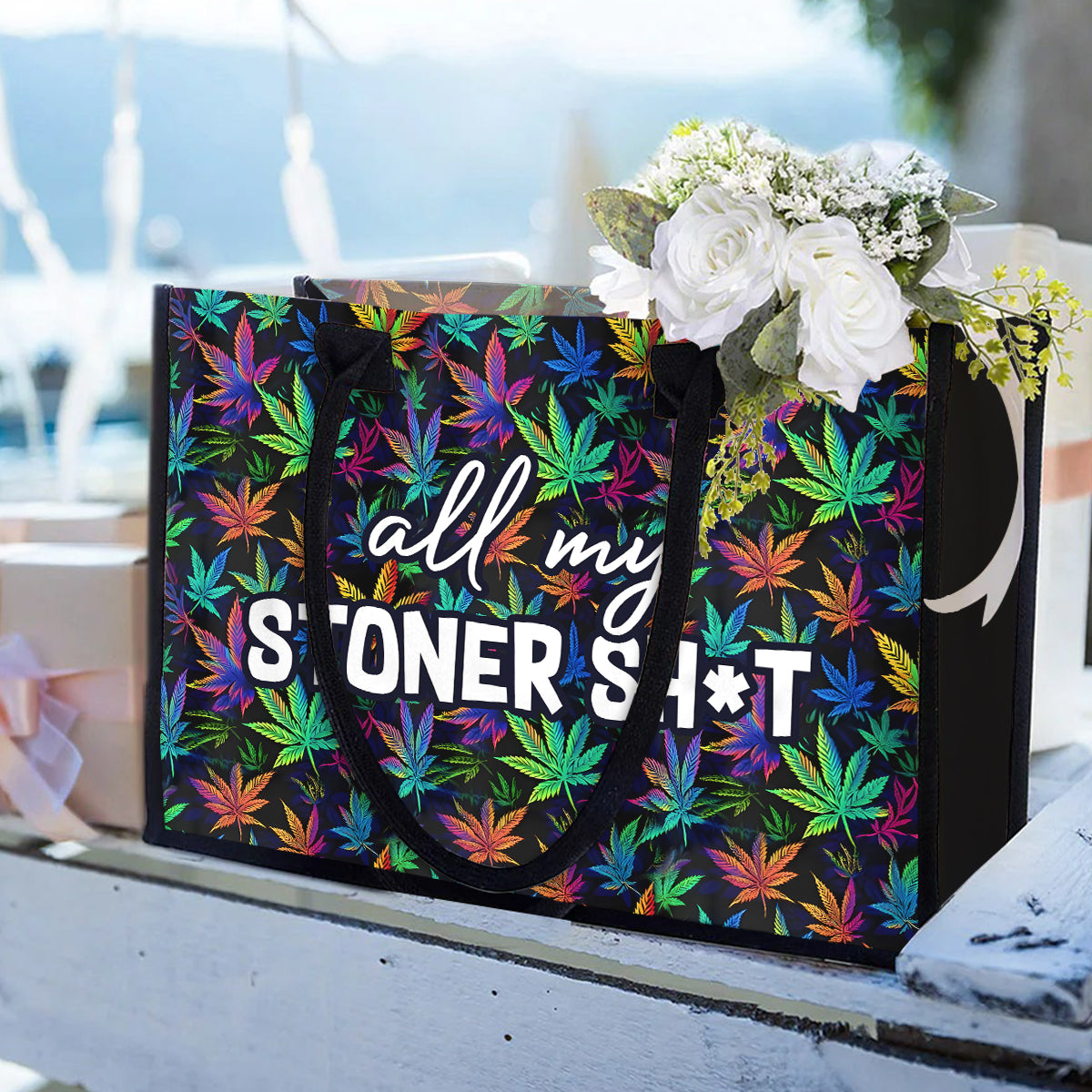 All My Stoner Shite - Personalized Weed Canvas Tote Bag