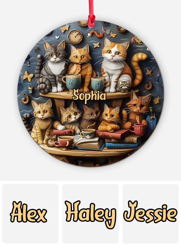 Just Love Books & Cats - Personalized Book Ornament