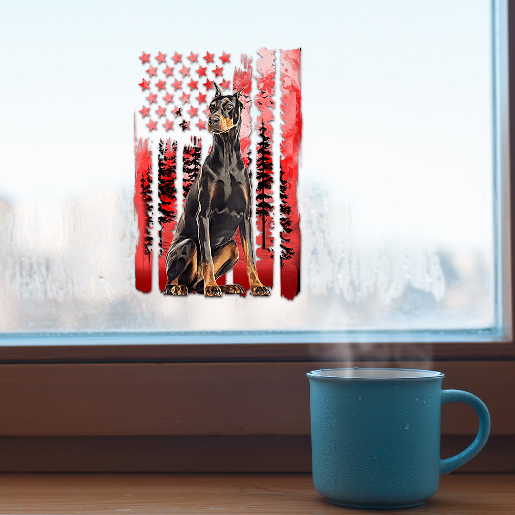 Red Flag Independence Day - Personalized Dog Decal Full