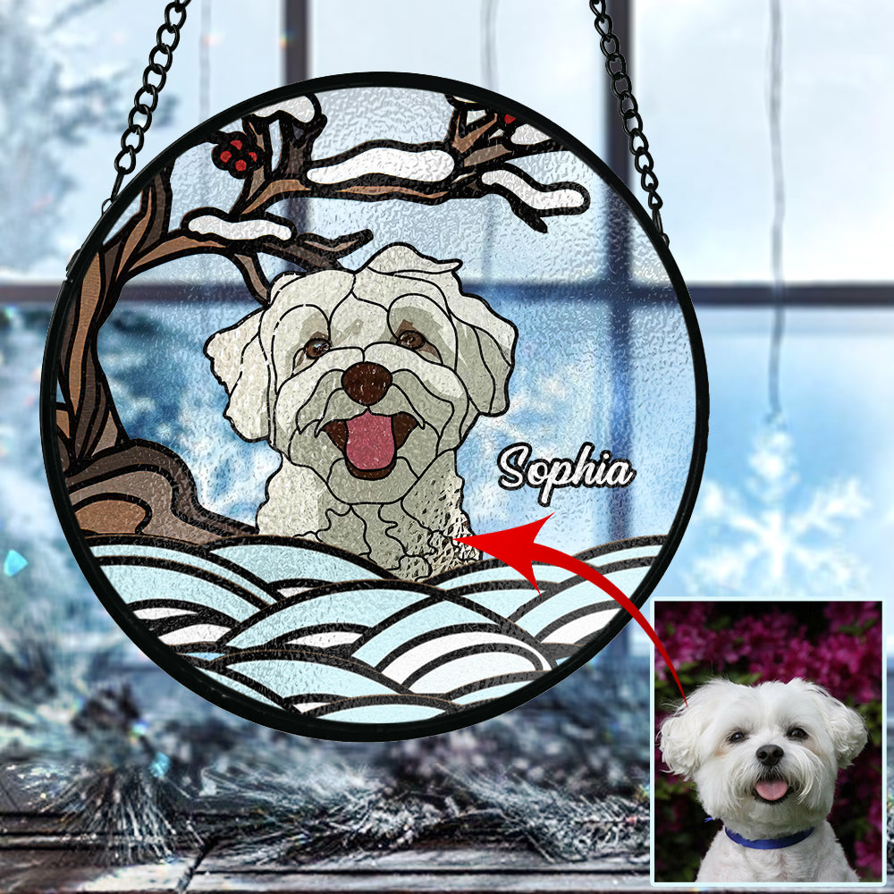 Never Forgotten - Personalized Dog Stained Glass Suncatcher