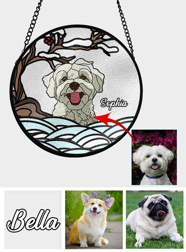 Never Forgotten - Personalized Dog Stained Glass Suncatcher