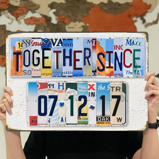Together Since - Personalized Couple Cut Metal Sign