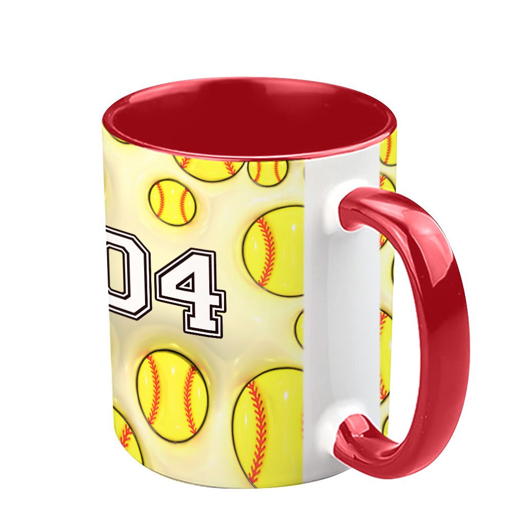 Softball Lovers - Personalized Softball Accent Mug