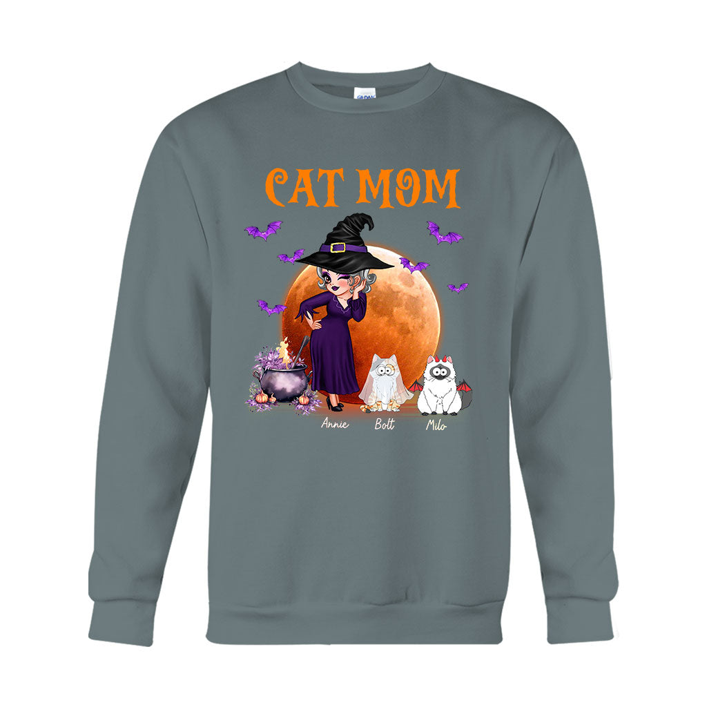 Cat Mom Witch Style - Personalized Cat T-shirt And Hoodie