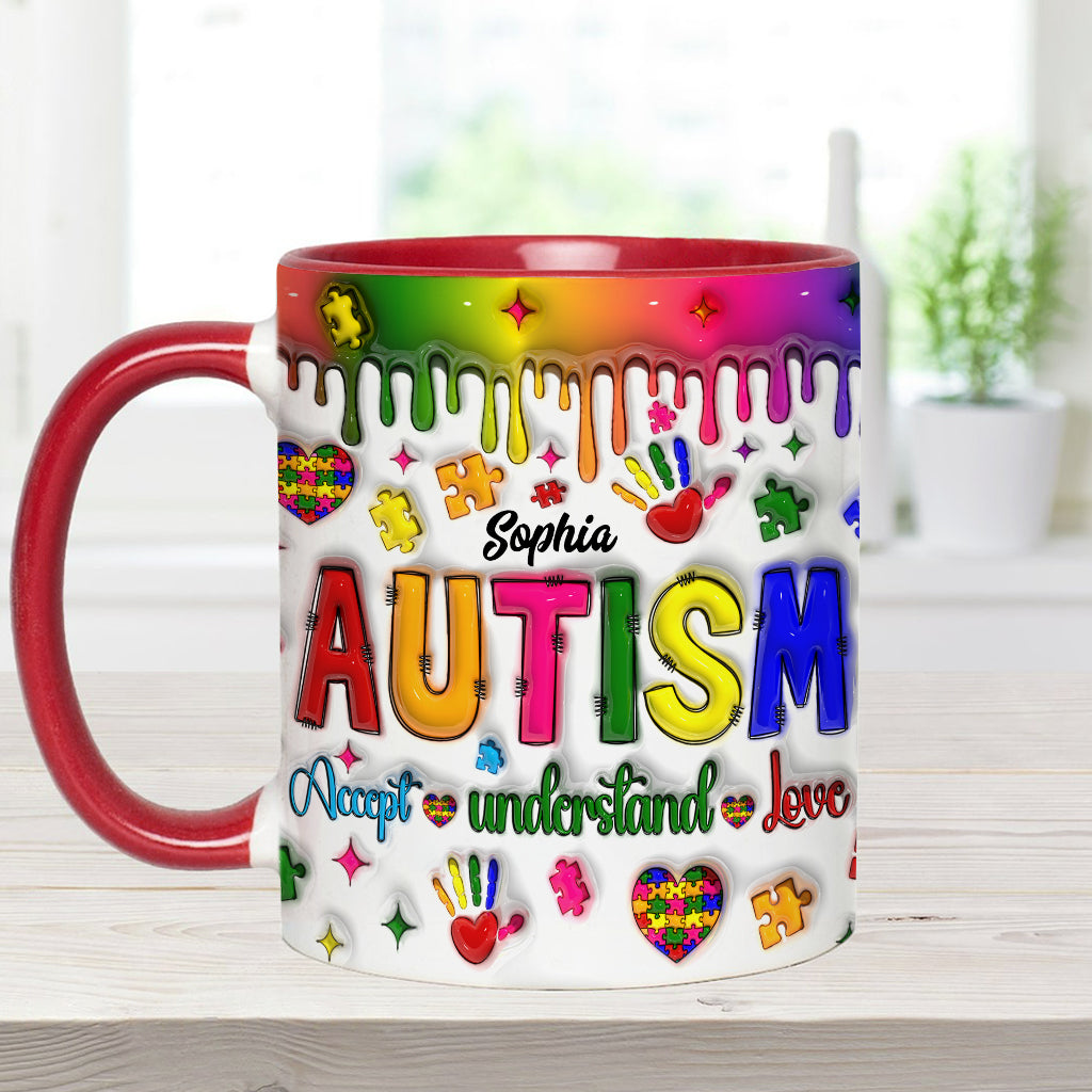 Autism Awareness - Personalized Autism Awareness Accent Mug