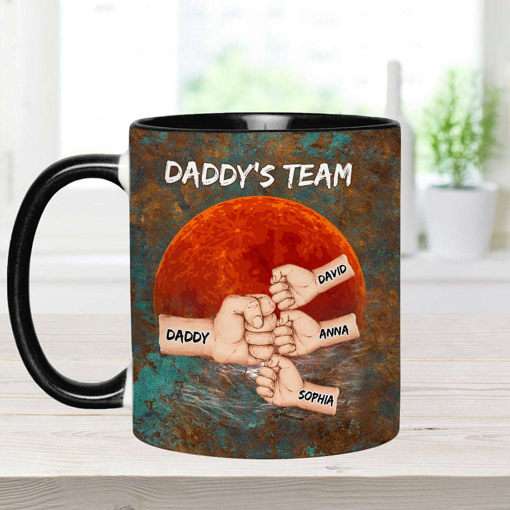 Daddy's Team - Personalized Father Accent Mug