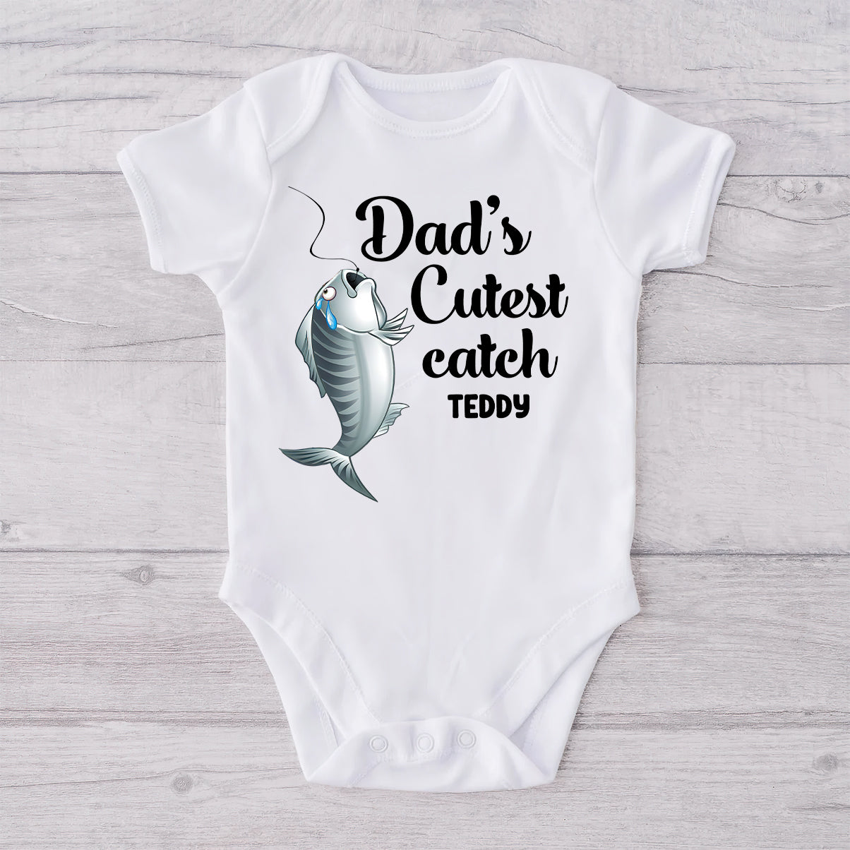 Reel Cool Dad - Personalized Fishing T-shirt And Baby Onesie