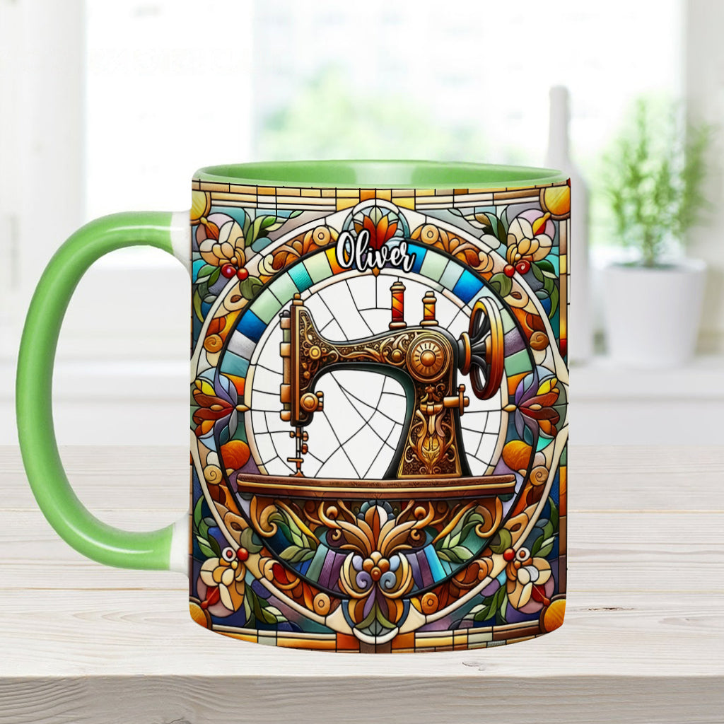 Colorful Sewing Machine - Personalized Sewing Accent Mug