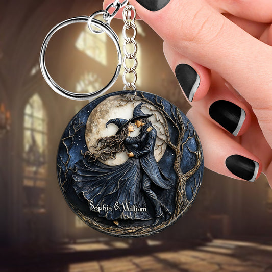 True Love Never Dies - Personalized Witch Keychain
