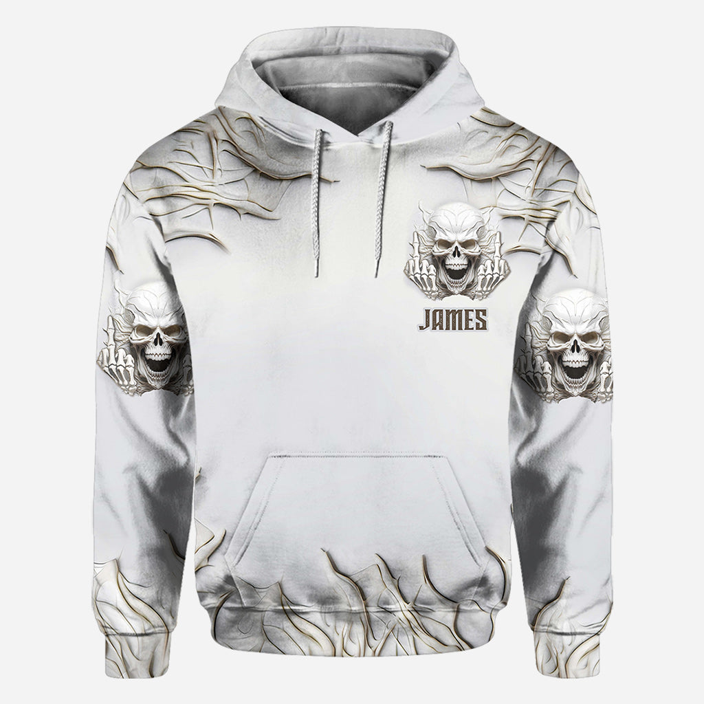 Sarcasm White Skull - Personalized Skull All Over Shirt